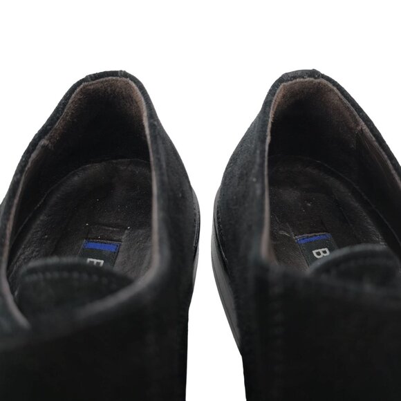 Vintage Bally Italy Monk Strap Loafers Mens 8.5D Black Suede Buckle Dress Shoes - Picture 11 of 13